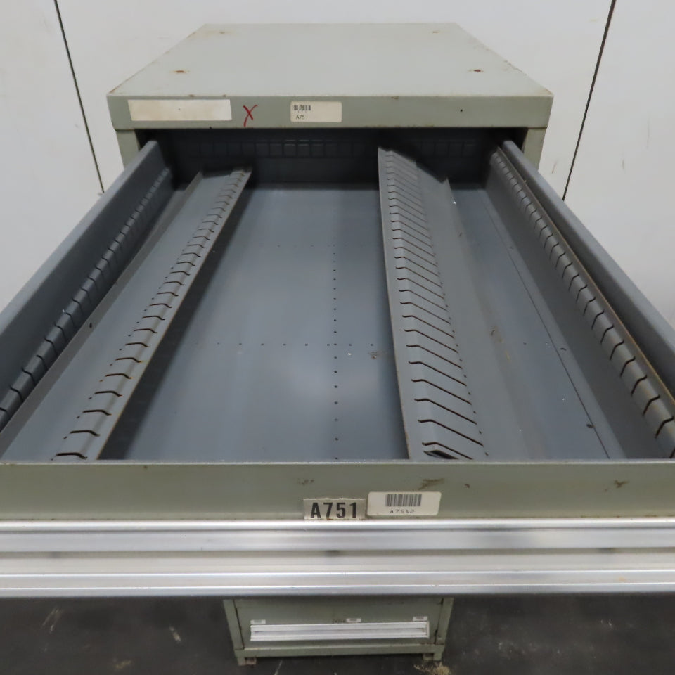 Stanley Vidmar 8 Drawer Small Parts Tools Storage Shop Cabinet 22.5" x 28" x 59"