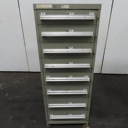 Stanley Vidmar 8 Drawer Small Parts Tools Storage Shop Cabinet 22.5" x 28" x 59"