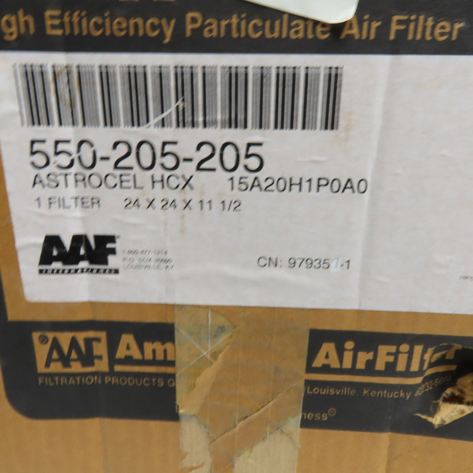 AAF 15A20H1P0A0 Astrocel 24" x 24" x 11-1/2" HEPA Filter 550-205-205