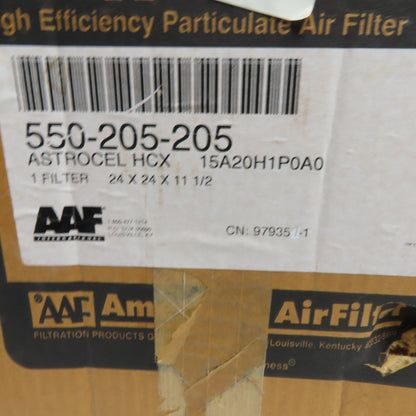 AAF 15A20H1P0A0 Astrocel 24" x 24" x 11-1/2" HEPA Filter 550-205-205