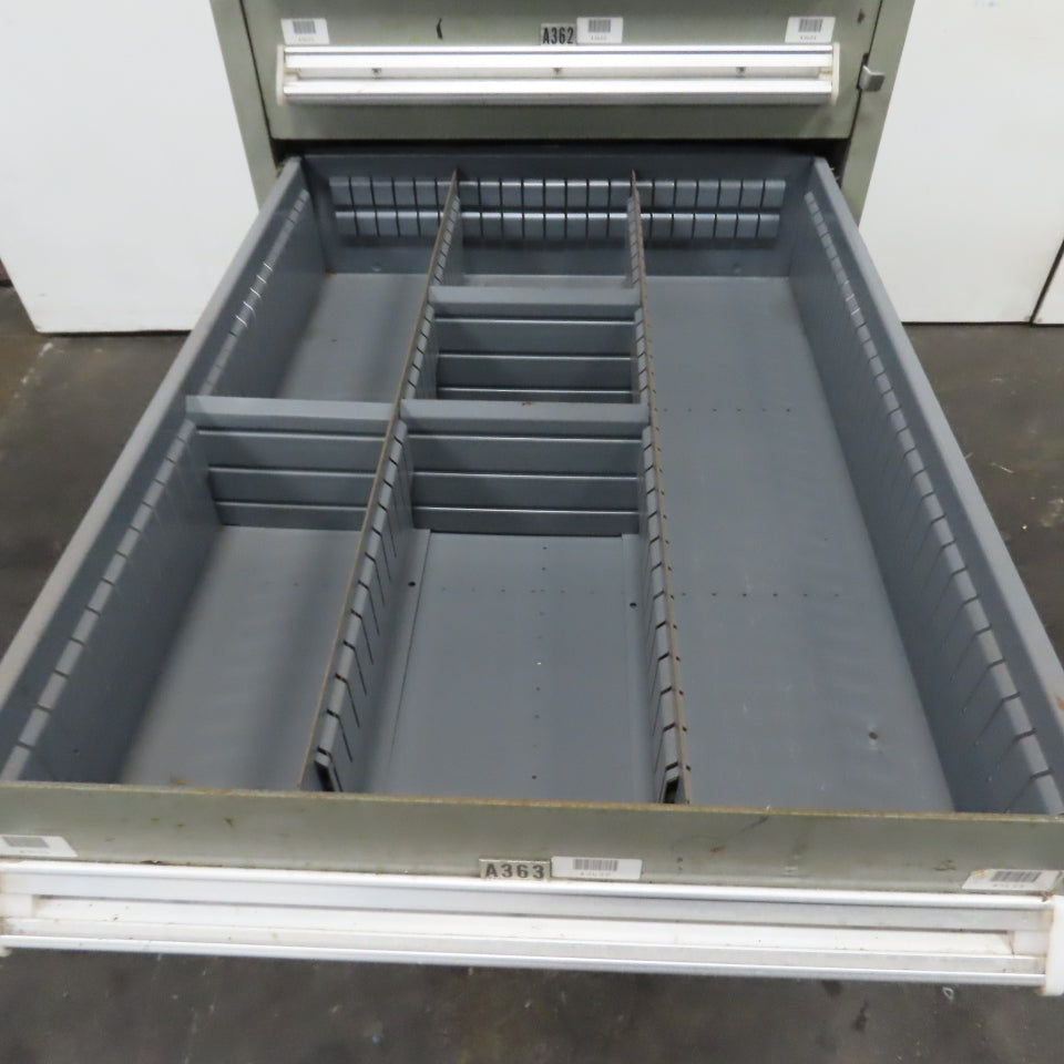 Stanley Vidmar 7 Drawer Small Parts Tools Storage Shop Cabinet 22.5" x 28" x 59"