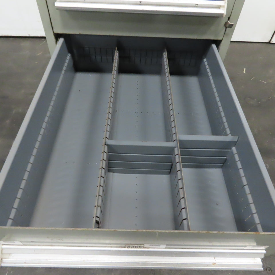 Stanley Vidmar 7 Drawer Small Parts Tools Storage Shop Cabinet 22.5" x 28" x 59"
