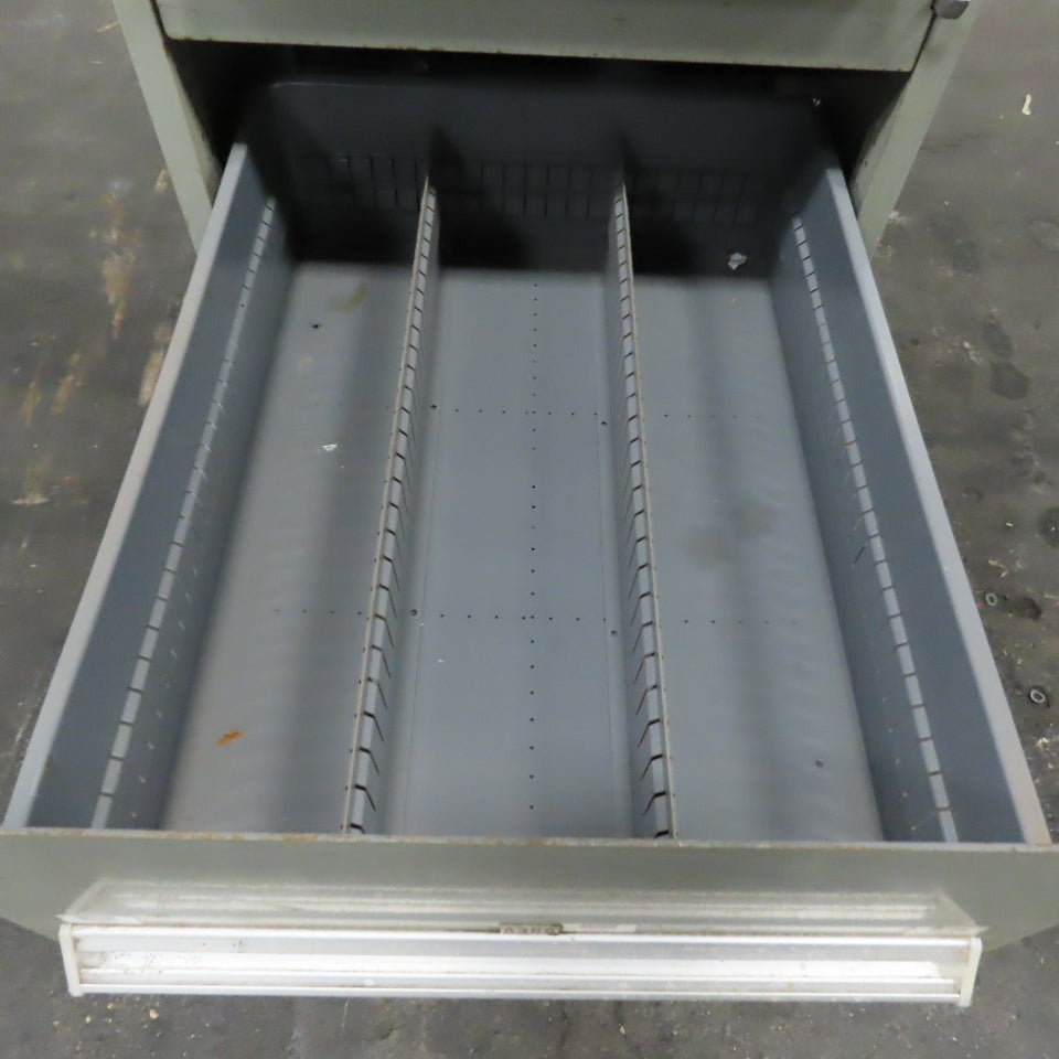 Stanley Vidmar 7 Drawer Small Parts Tools Storage Shop Cabinet 22.5" x 28" x 59"