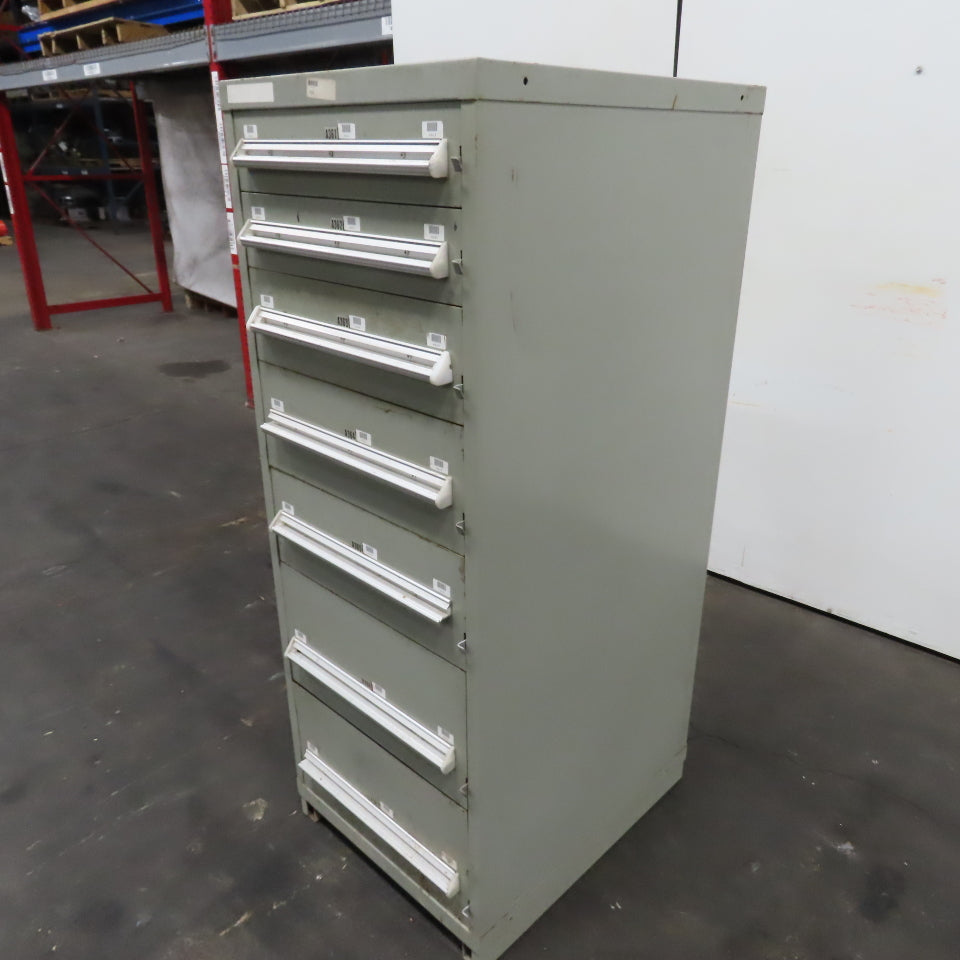 Stanley Vidmar 7 Drawer Small Parts Tools Storage Shop Cabinet 22.5" x 28" x 59"