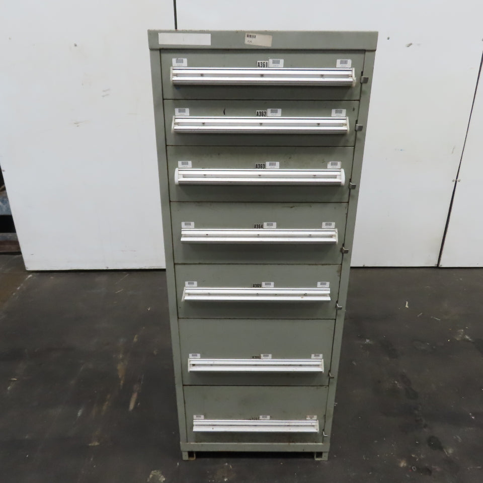 Stanley Vidmar 7 Drawer Small Parts Tools Storage Shop Cabinet 22.5" x 28" x 59"