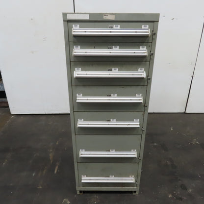 Stanley Vidmar 7 Drawer Small Parts Tools Storage Shop Cabinet 22.5" x 28" x 59"