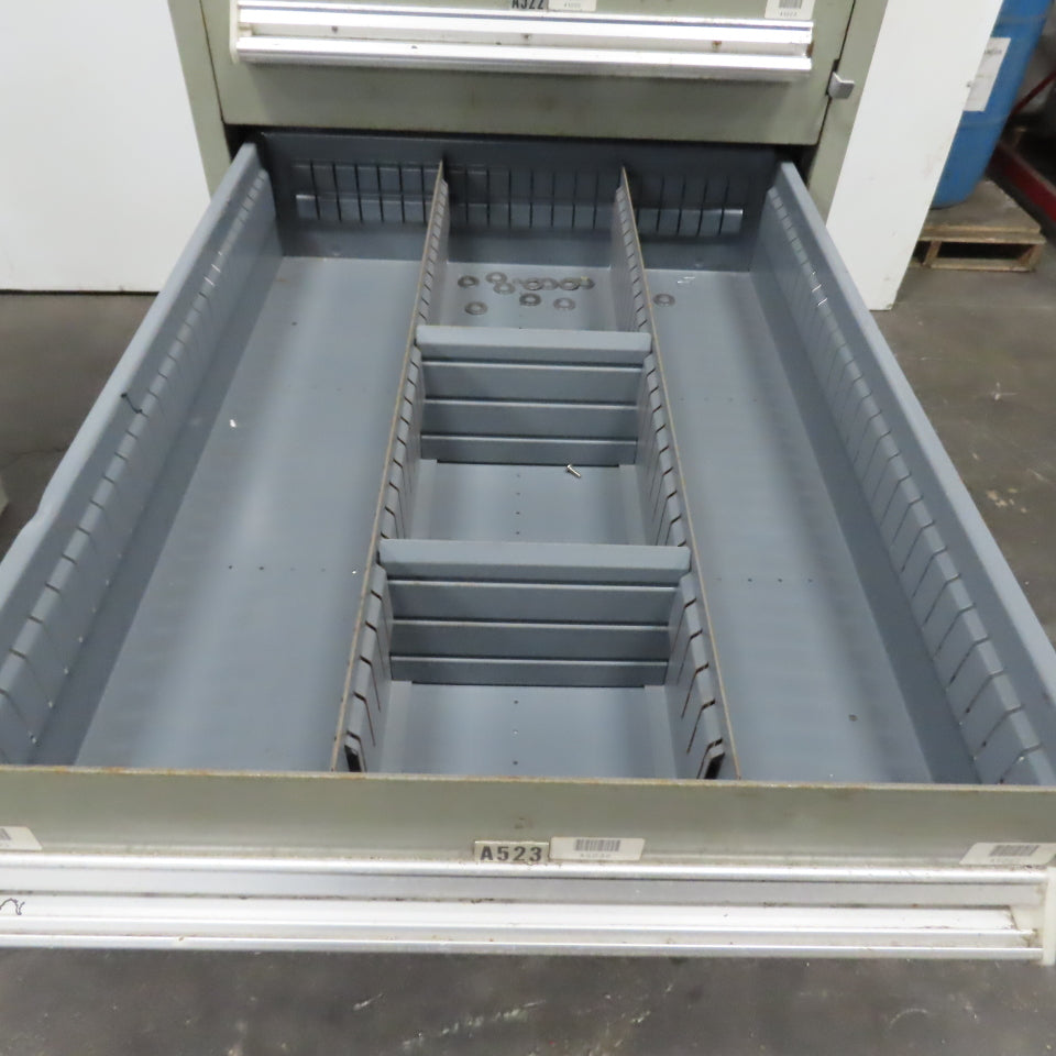 Stanley Vidmar 8 Drawer Small Parts Tools Storage Shop Cabinet 22.5" x 28" x 59"