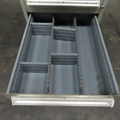 Stanley Vidmar 8 Drawer Small Parts Tools Storage Shop Cabinet 22.5" x 28" x 59"