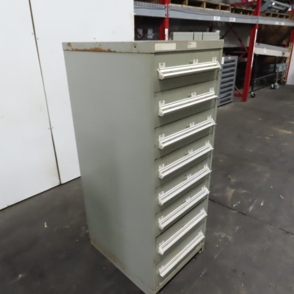Stanley Vidmar 8 Drawer Small Parts Tools Storage Shop Cabinet 22.5" x 28" x 59"