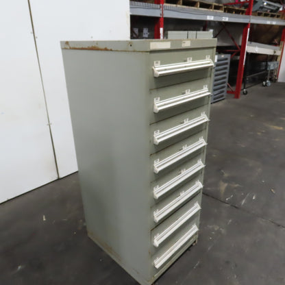 Stanley Vidmar 8 Drawer Small Parts Tools Storage Shop Cabinet 22.5" x 28" x 59"