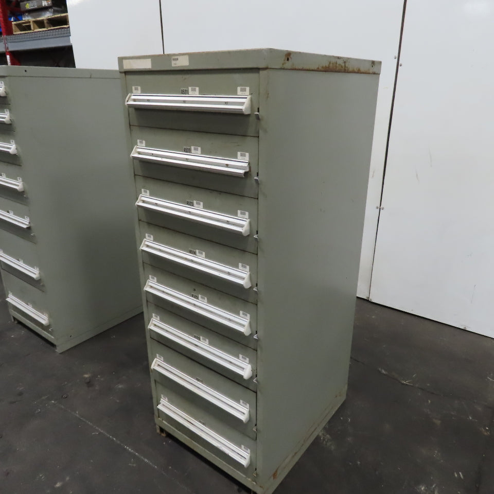 Stanley Vidmar 8 Drawer Small Parts Tools Storage Shop Cabinet 22.5" x 28" x 59"