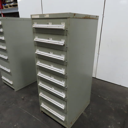 Stanley Vidmar 8 Drawer Small Parts Tools Storage Shop Cabinet 22.5" x 28" x 59"