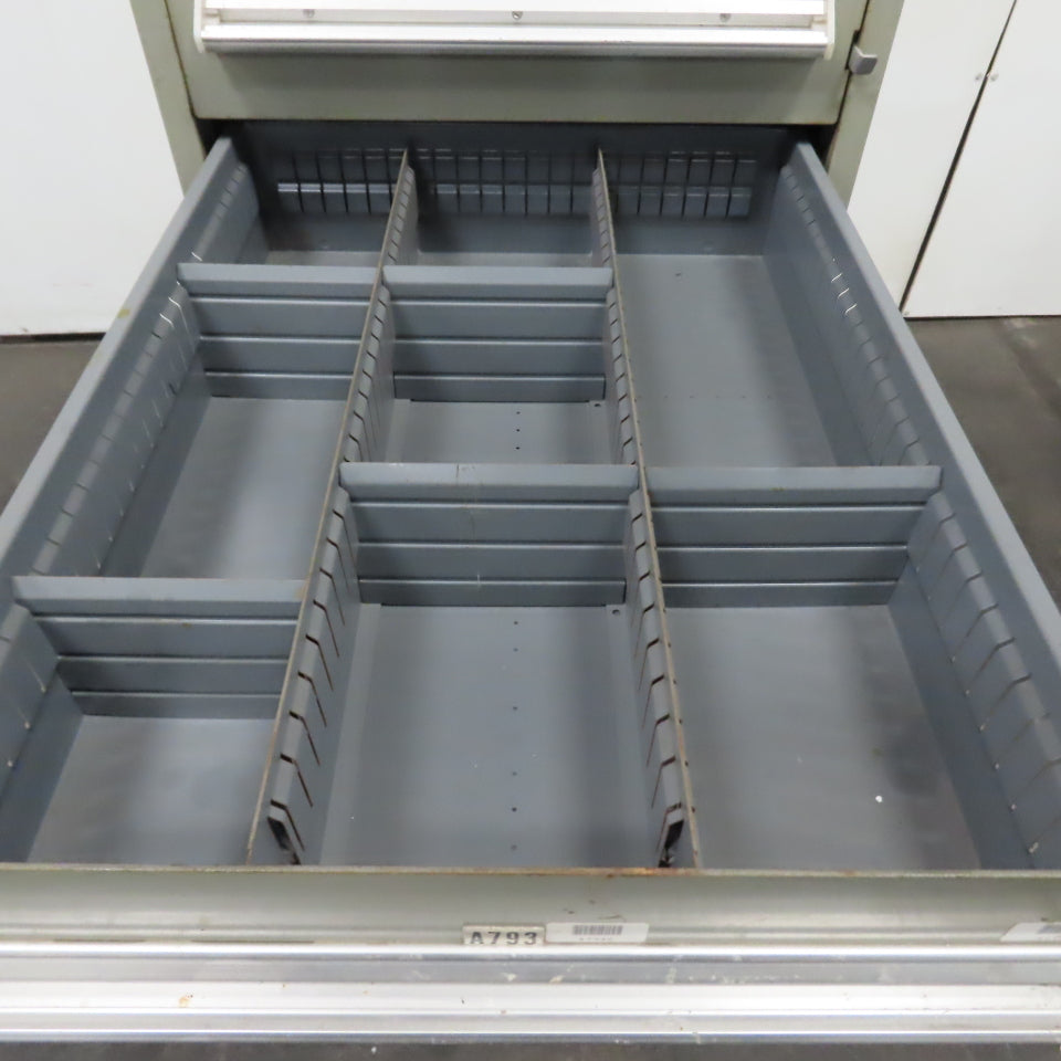 Stanley Vidmar 8 Drawer Small Parts Tools Storage Shop Cabinet 22.5" x 28" x 59"
