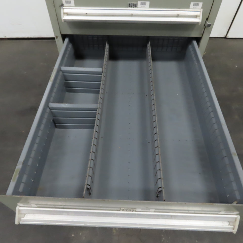 Stanley Vidmar 8 Drawer Small Parts Tools Storage Shop Cabinet 22.5" x 28" x 59"
