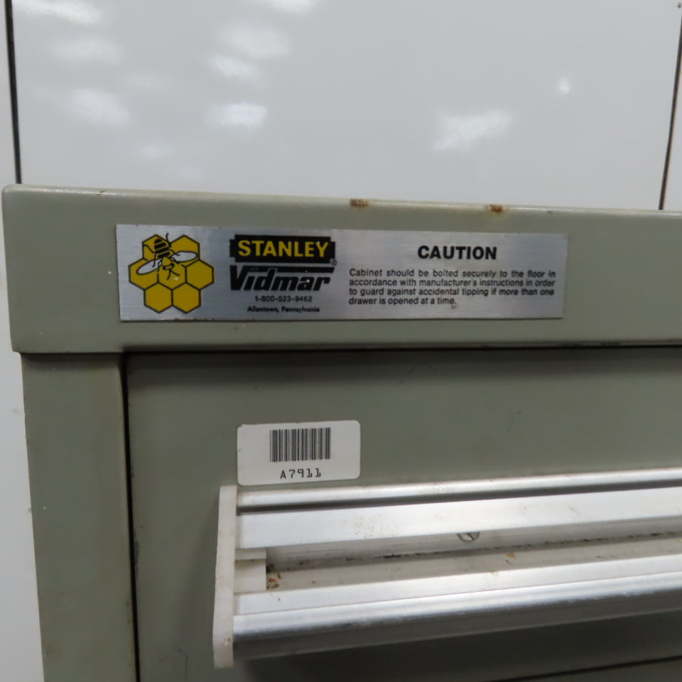 Stanley Vidmar 8 Drawer Small Parts Tools Storage Shop Cabinet 22.5" x 28" x 59"