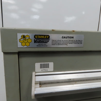 Stanley Vidmar 8 Drawer Small Parts Tools Storage Shop Cabinet 22.5" x 28" x 59"