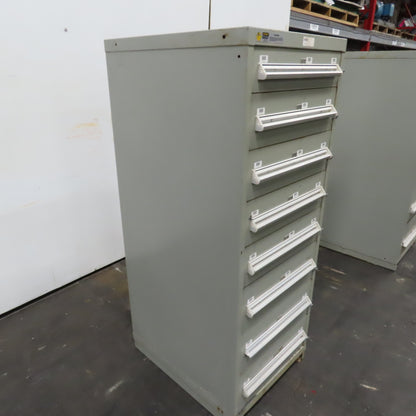 Stanley Vidmar 8 Drawer Small Parts Tools Storage Shop Cabinet 22.5" x 28" x 59"