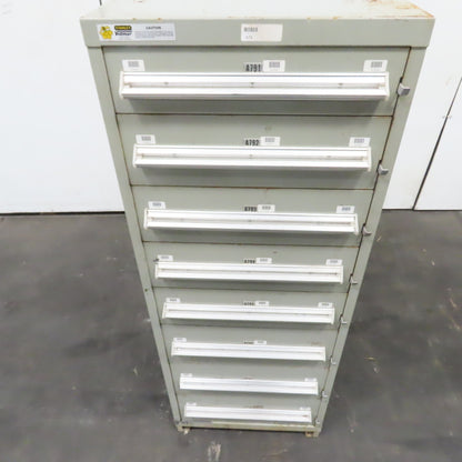 Stanley Vidmar 8 Drawer Small Parts Tools Storage Shop Cabinet 22.5" x 28" x 59"
