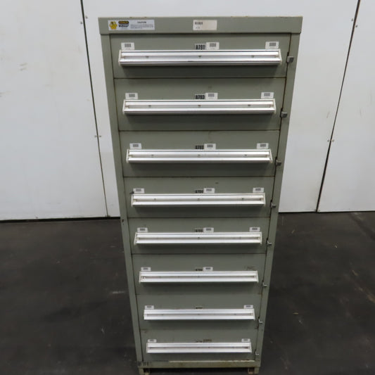 Stanley Vidmar 8 Drawer Small Parts Tools Storage Shop Cabinet 22.5" x 28" x 59"
