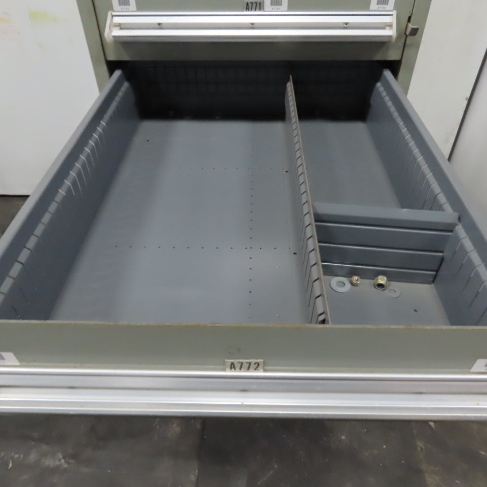 Stanley Vidmar 8 Drawer Small Parts Tools Storage Shop Cabinet 22.5" x 28" x 59"