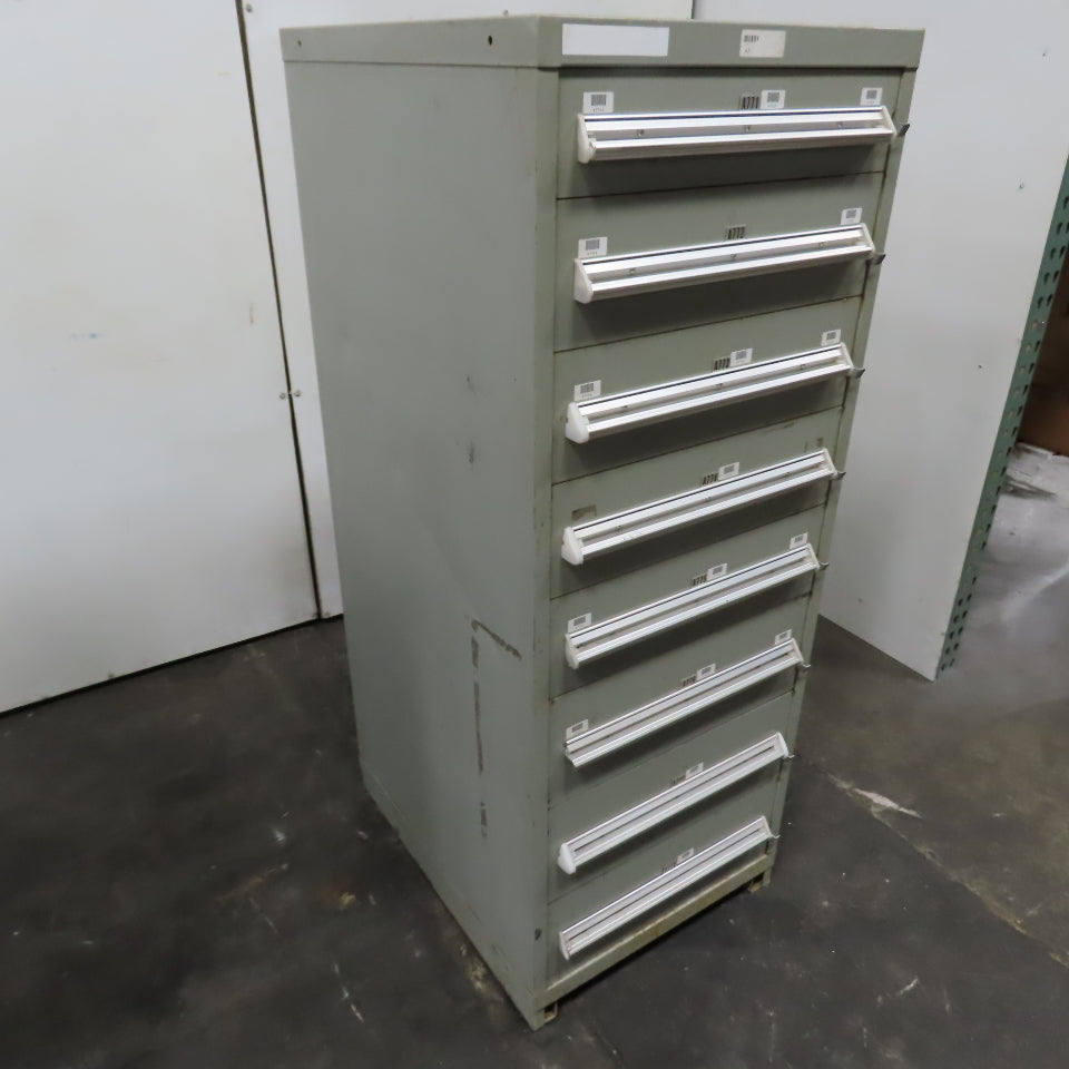Stanley Vidmar 8 Drawer Small Parts Tools Storage Shop Cabinet 22.5" x 28" x 59"