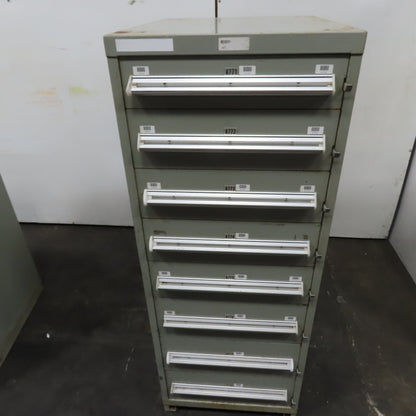 Stanley Vidmar 8 Drawer Small Parts Tools Storage Shop Cabinet 22.5" x 28" x 59"