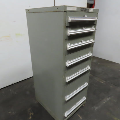 Stanley Vidmar 7 Drawer Small Parts Tools Storage Shop Cabinet 22.5" x 28" x 59"