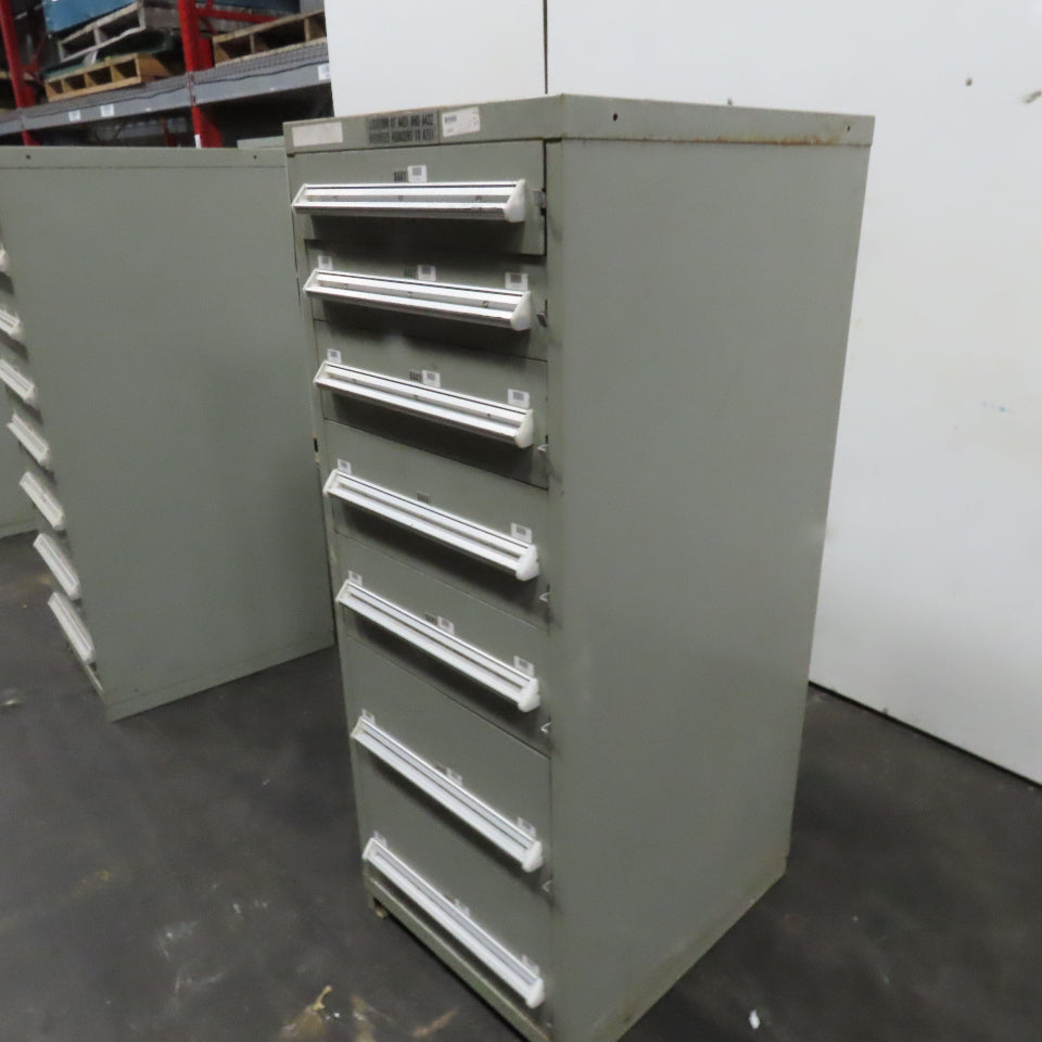 Stanley Vidmar 7 Drawer Small Parts Tools Storage Shop Cabinet 22.5" x 28" x 59"