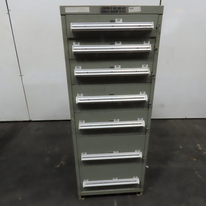 Stanley Vidmar 7 Drawer Small Parts Tools Storage Shop Cabinet 22.5" x 28" x 59"