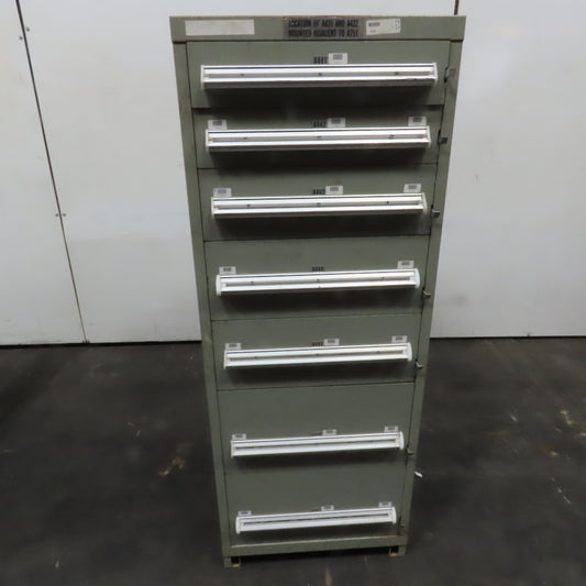 Stanley Vidmar 7 Drawer Small Parts Tools Storage Shop Cabinet 22.5" x 28" x 59"