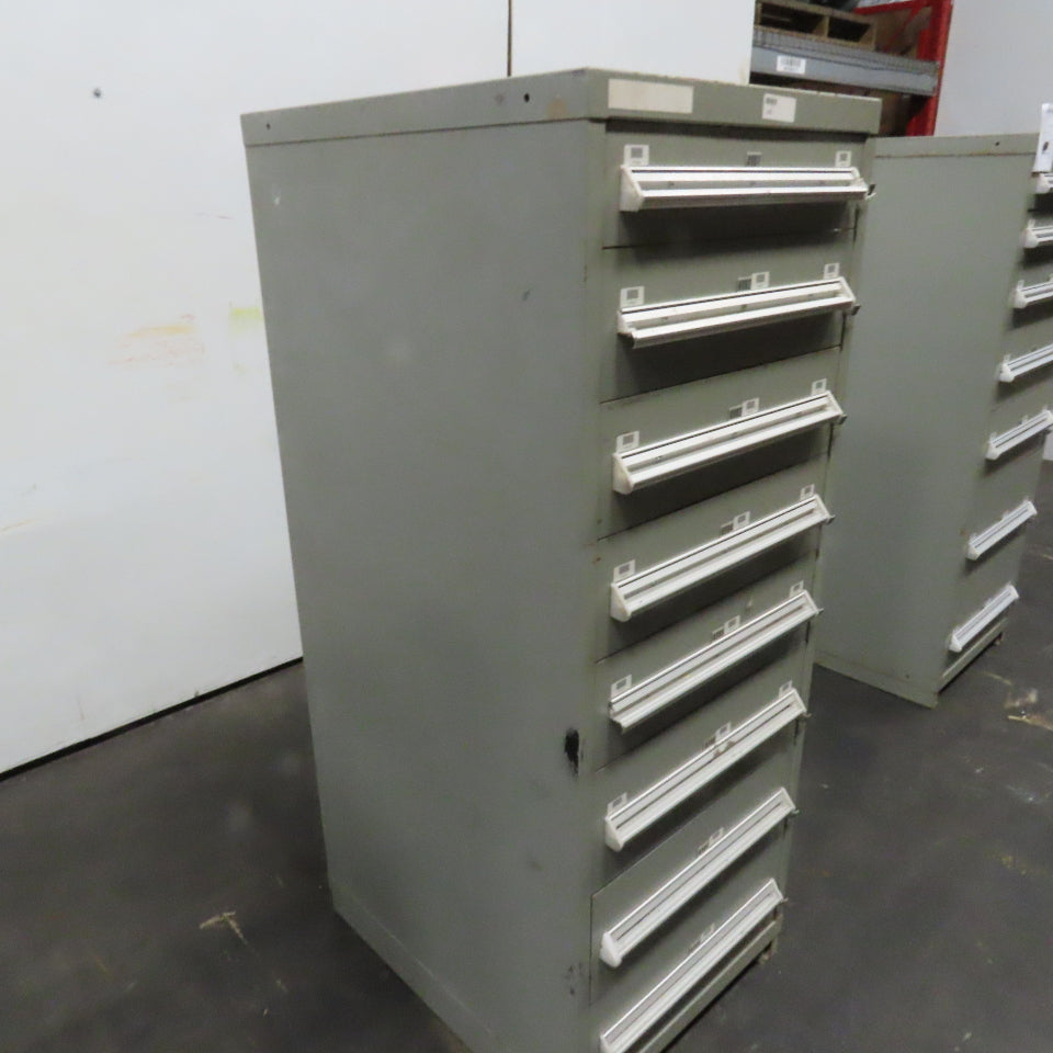 Stanley Vidmar 8 Drawer Small Parts Tools Storage Shop Cabinet 22.5" x 28" x 59"