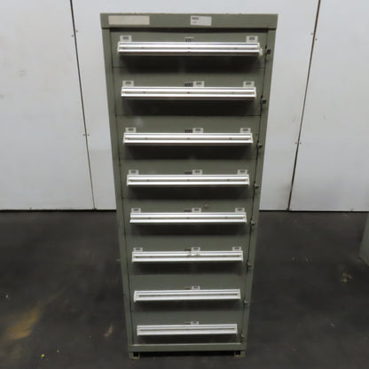 Stanley Vidmar 8 Drawer Small Parts Tools Storage Shop Cabinet 22.5" x 28" x 59"