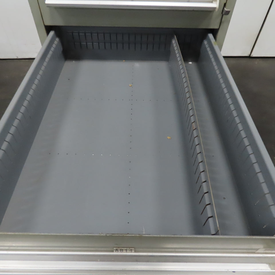 Stanley Vidmar 8 Drawer Small Parts Tools Storage Shop Cabinet 22.5" x 28" x 59"