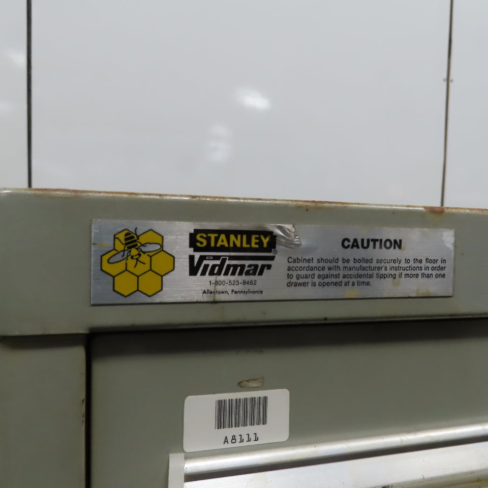 Stanley Vidmar 8 Drawer Small Parts Tools Storage Shop Cabinet 22.5" x 28" x 59"