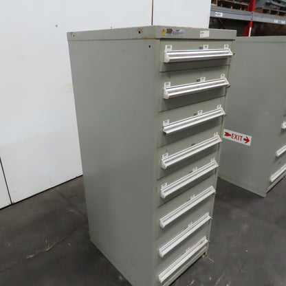 Stanley Vidmar 8 Drawer Small Parts Tools Storage Shop Cabinet 22.5" x 28" x 59"