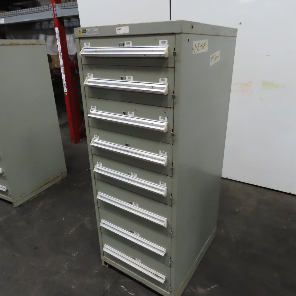 Stanley Vidmar 8 Drawer Small Parts Tools Storage Shop Cabinet 22.5" x 28" x 59"