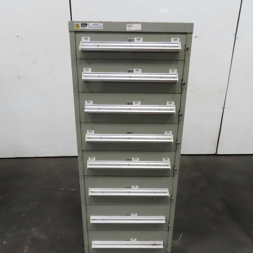Stanley Vidmar 8 Drawer Small Parts Tools Storage Shop Cabinet 22.5" x 28" x 59"