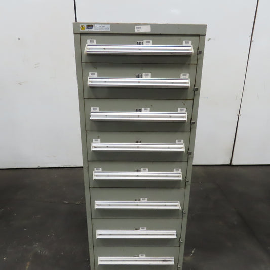Stanley Vidmar 8 Drawer Small Parts Tools Storage Shop Cabinet 22.5" x 28" x 59"
