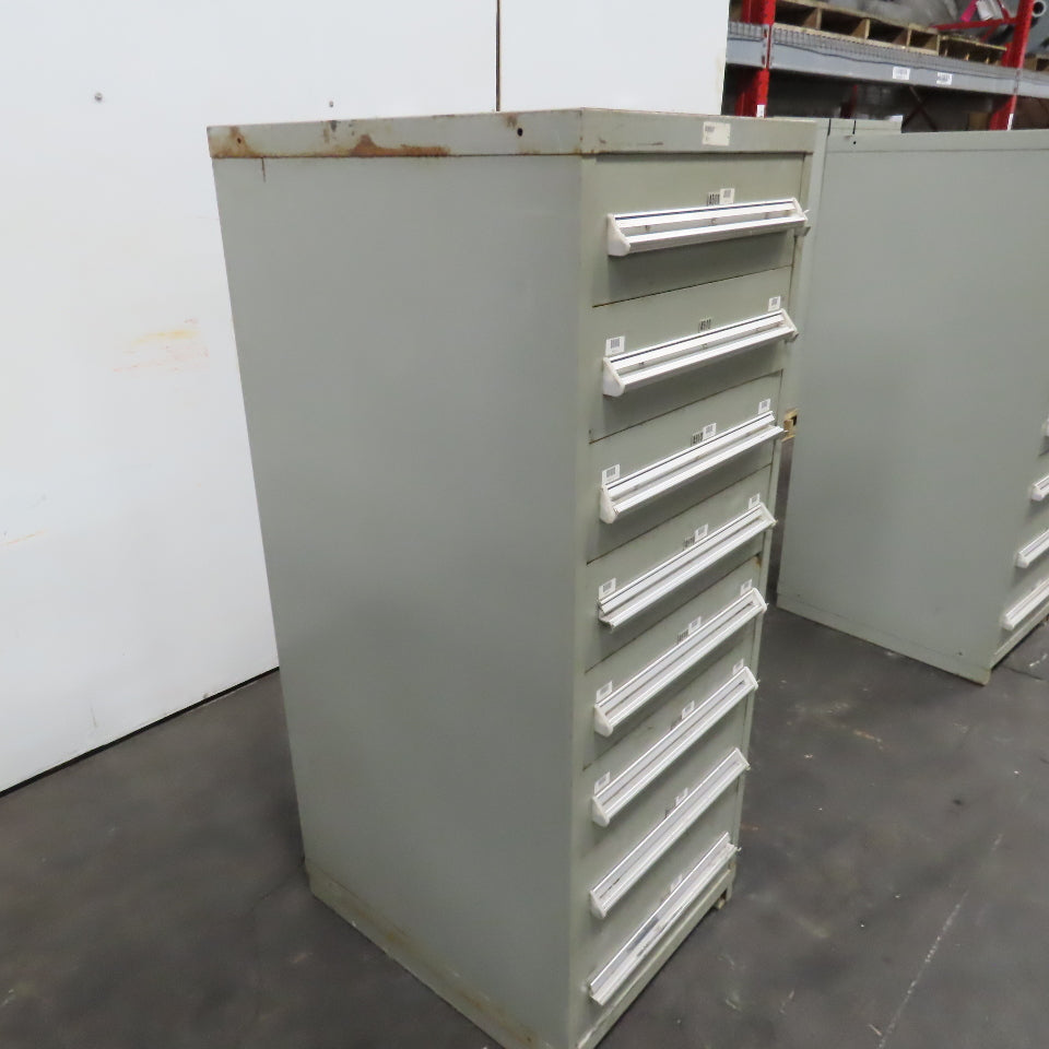 Stanley Vidmar 8 Drawer Small Parts Tools Storage Shop Cabinet 22.5" x 28" x 59"