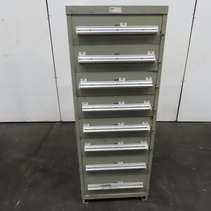 Stanley Vidmar 8 Drawer Small Parts Tools Storage Shop Cabinet 22.5" x 28" x 59"