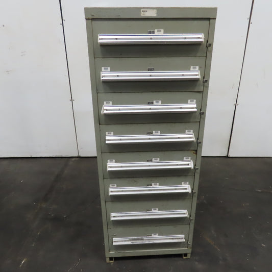 Stanley Vidmar 8 Drawer Small Parts Tools Storage Shop Cabinet 22.5" x 28" x 59"