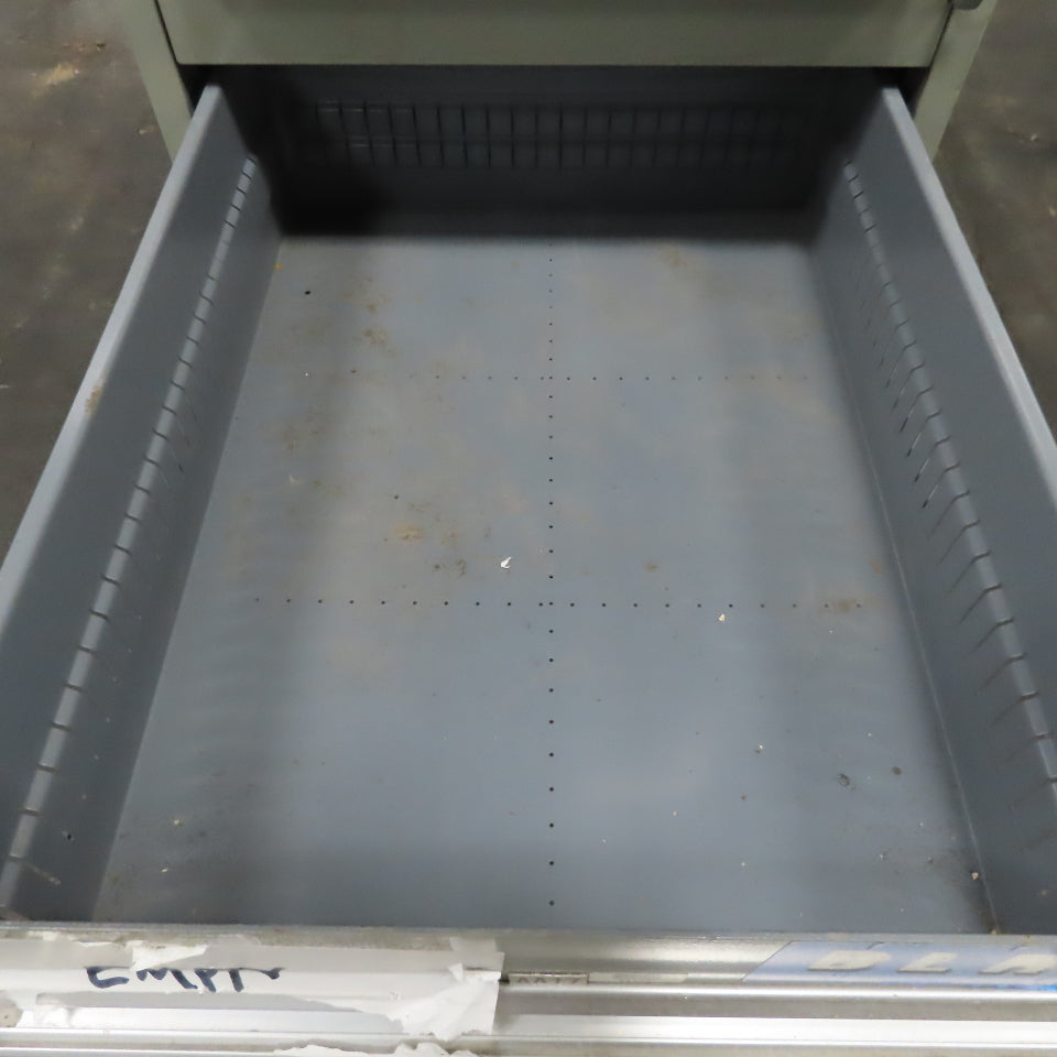 Stanley Vidmar 8 Drawer Small Parts Tools Storage Shop Cabinet 22.5" x 28" x 59"