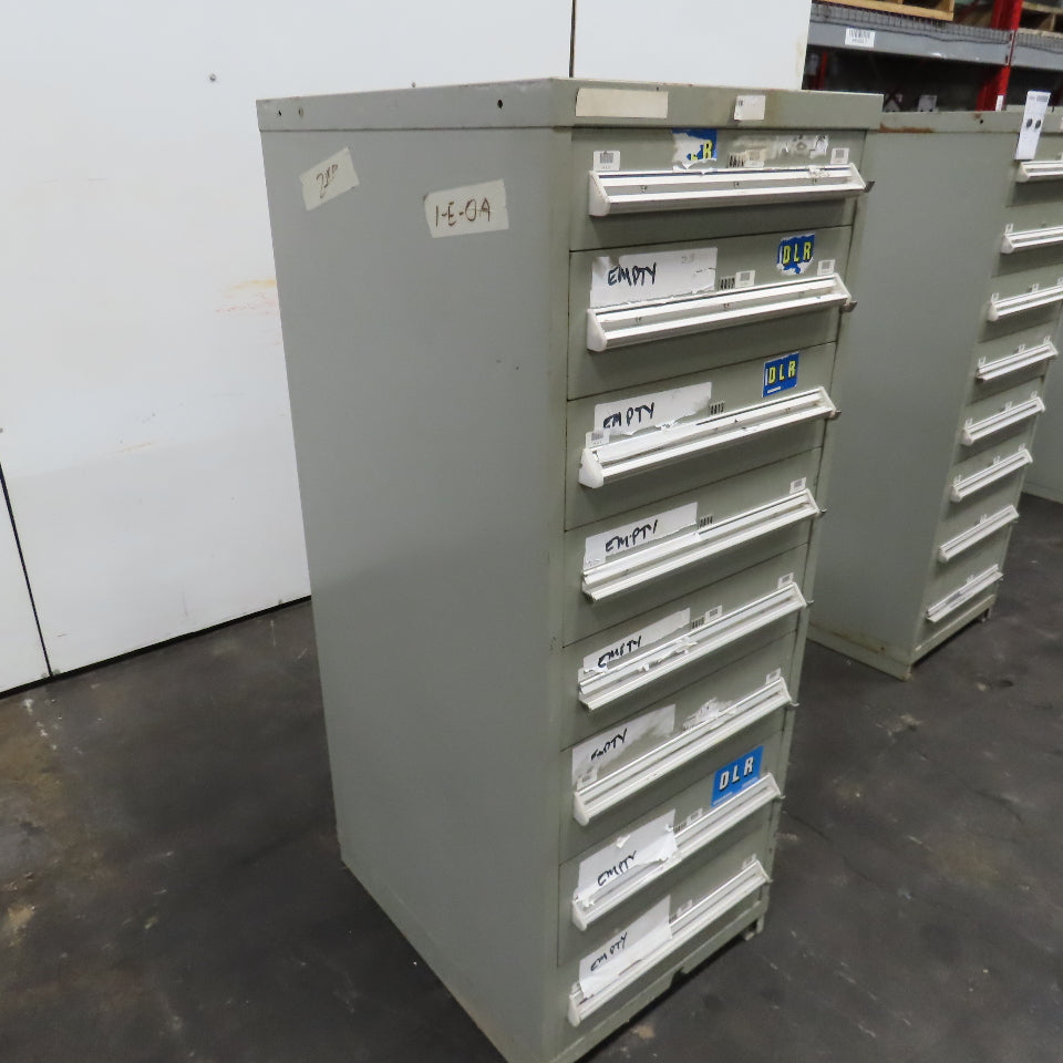Stanley Vidmar 8 Drawer Small Parts Tools Storage Shop Cabinet 22.5" x 28" x 59"