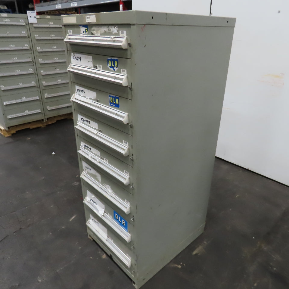Stanley Vidmar 8 Drawer Small Parts Tools Storage Shop Cabinet 22.5" x 28" x 59"