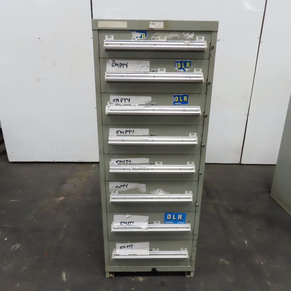 Stanley Vidmar 8 Drawer Small Parts Tools Storage Shop Cabinet 22.5" x 28" x 59"