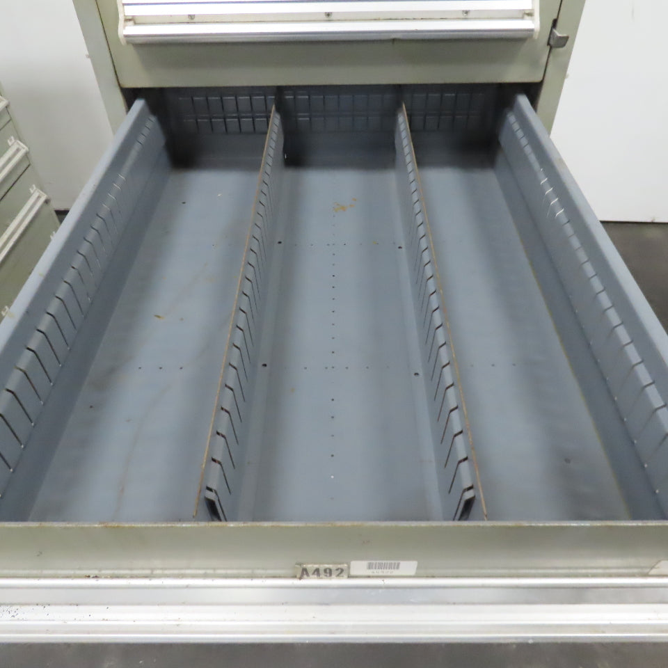 Stanley Vidmar 8 Drawer Small Parts Tools Storage Shop Cabinet 22.5" x 28" x 59"