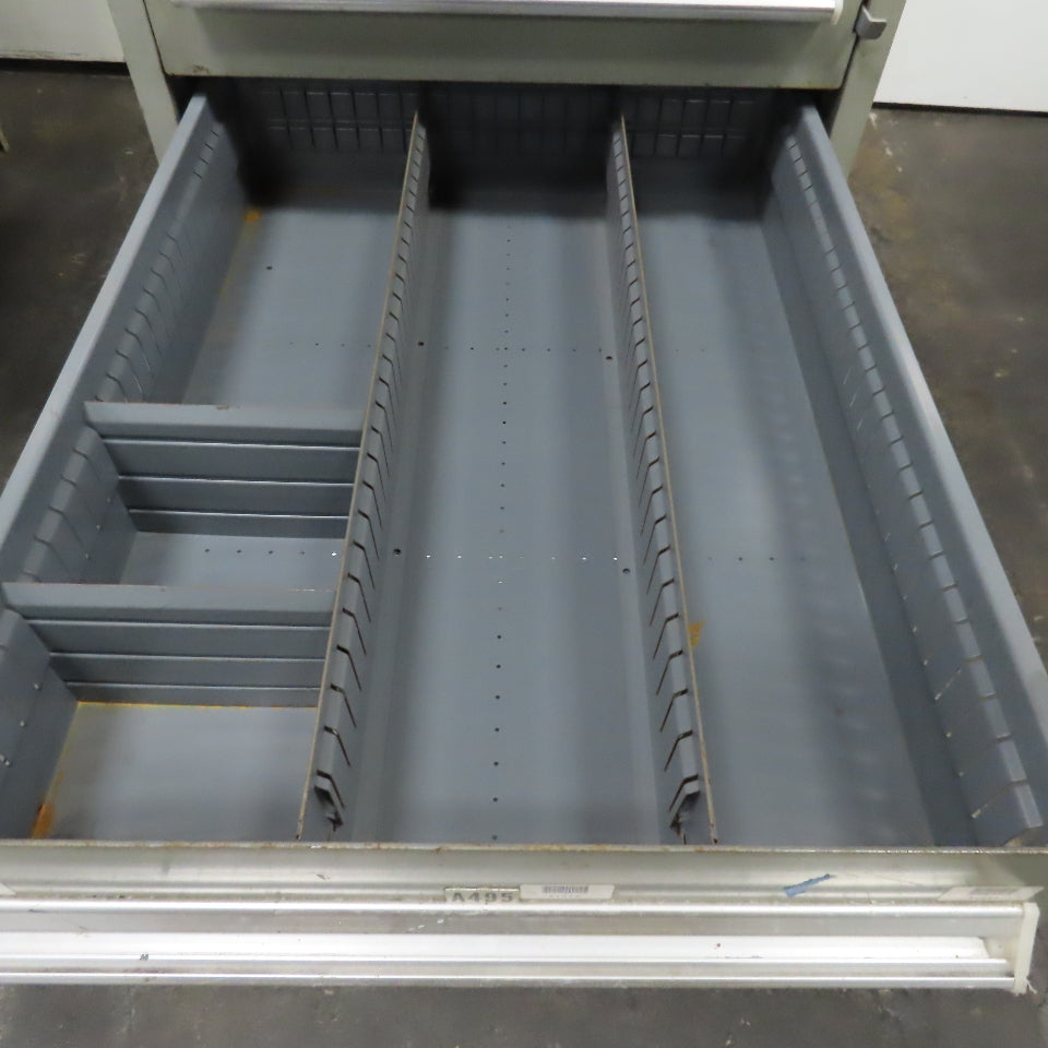 Stanley Vidmar 8 Drawer Small Parts Tools Storage Shop Cabinet 22.5" x 28" x 59"