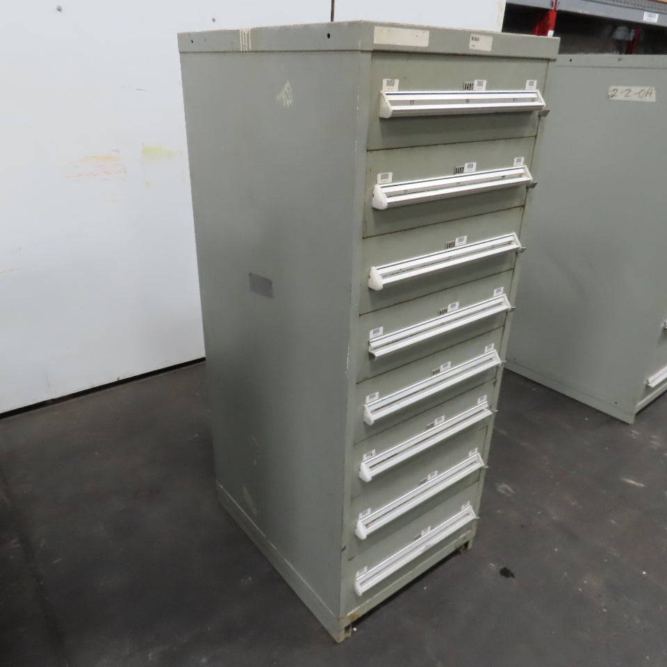 Stanley Vidmar 8 Drawer Small Parts Tools Storage Shop Cabinet 22.5" x 28" x 59"
