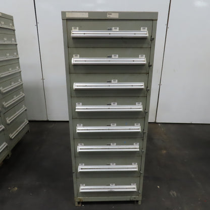Stanley Vidmar 8 Drawer Small Parts Tools Storage Shop Cabinet 22.5" x 28" x 59"