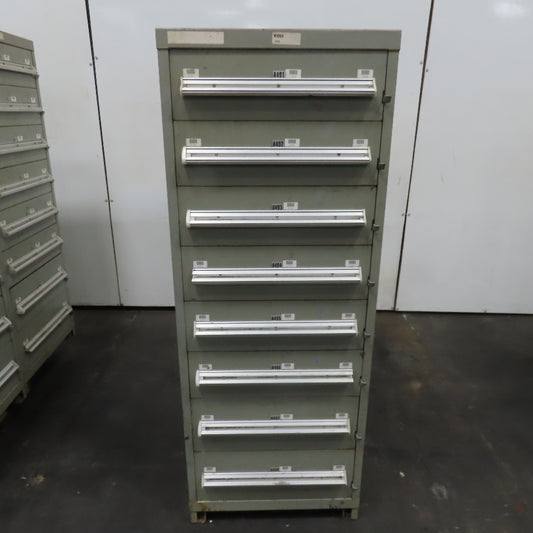 Stanley Vidmar 8 Drawer Small Parts Tools Storage Shop Cabinet 22.5" x 28" x 59"